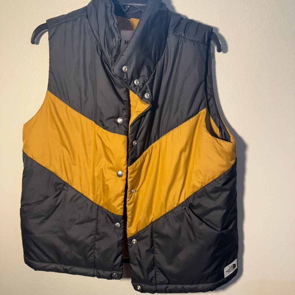 The North Face Mustard/Black vest - retro style